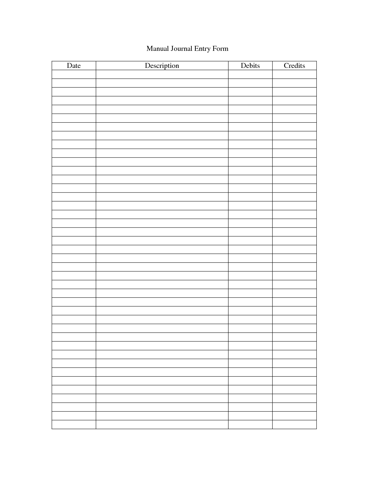 Journal Entry Form 9 Free PDF Printables Printablee 