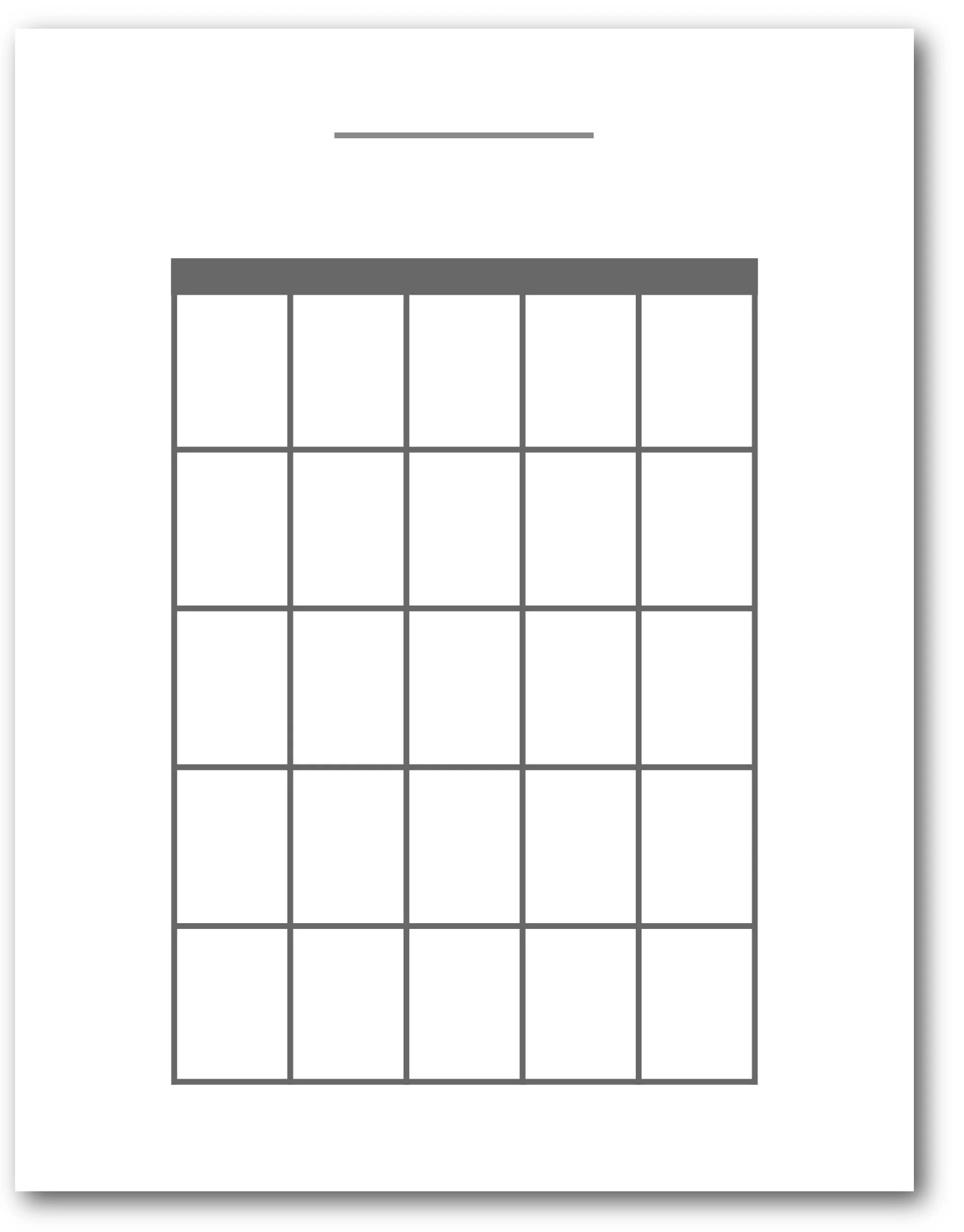 Blank Guitar Chord Box Printable