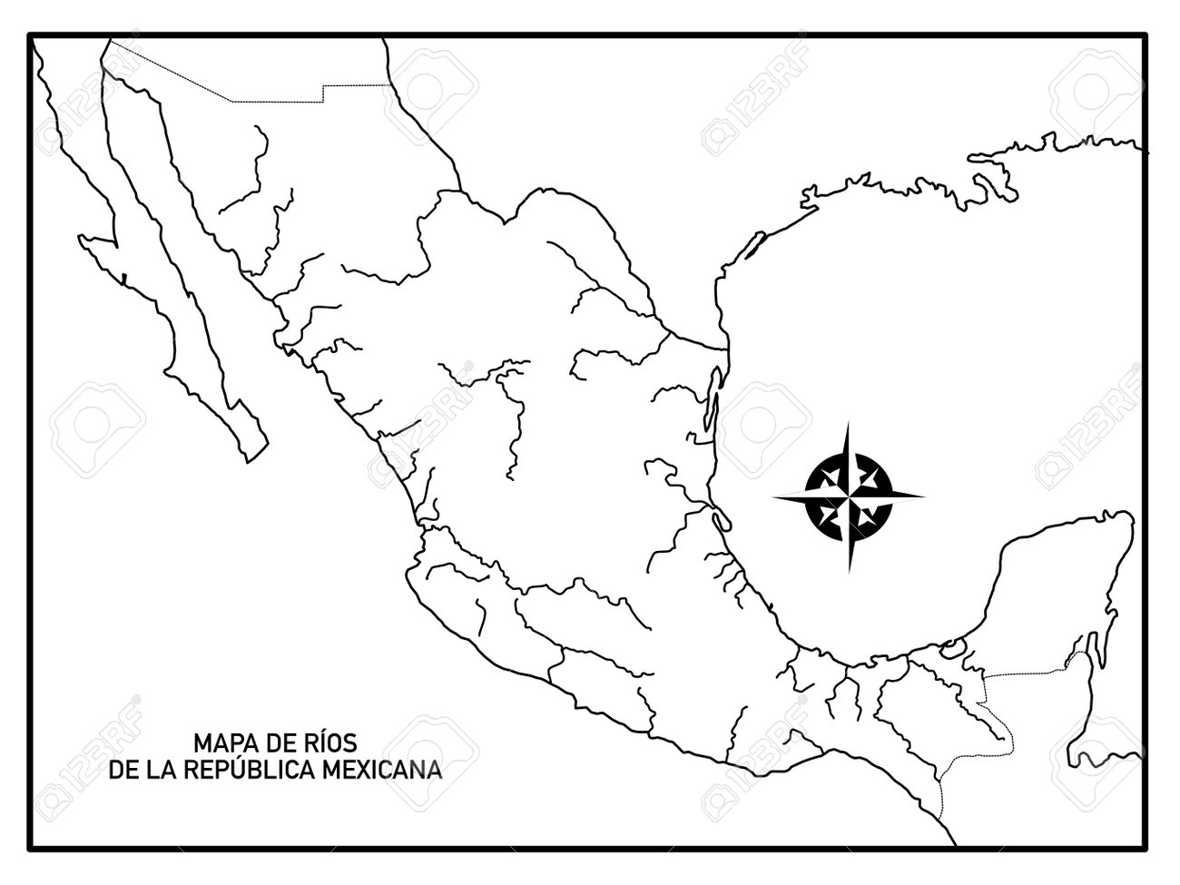 Karte Der Mexikanischen Republik Ohne Namen Der Fl sse Mexikos 