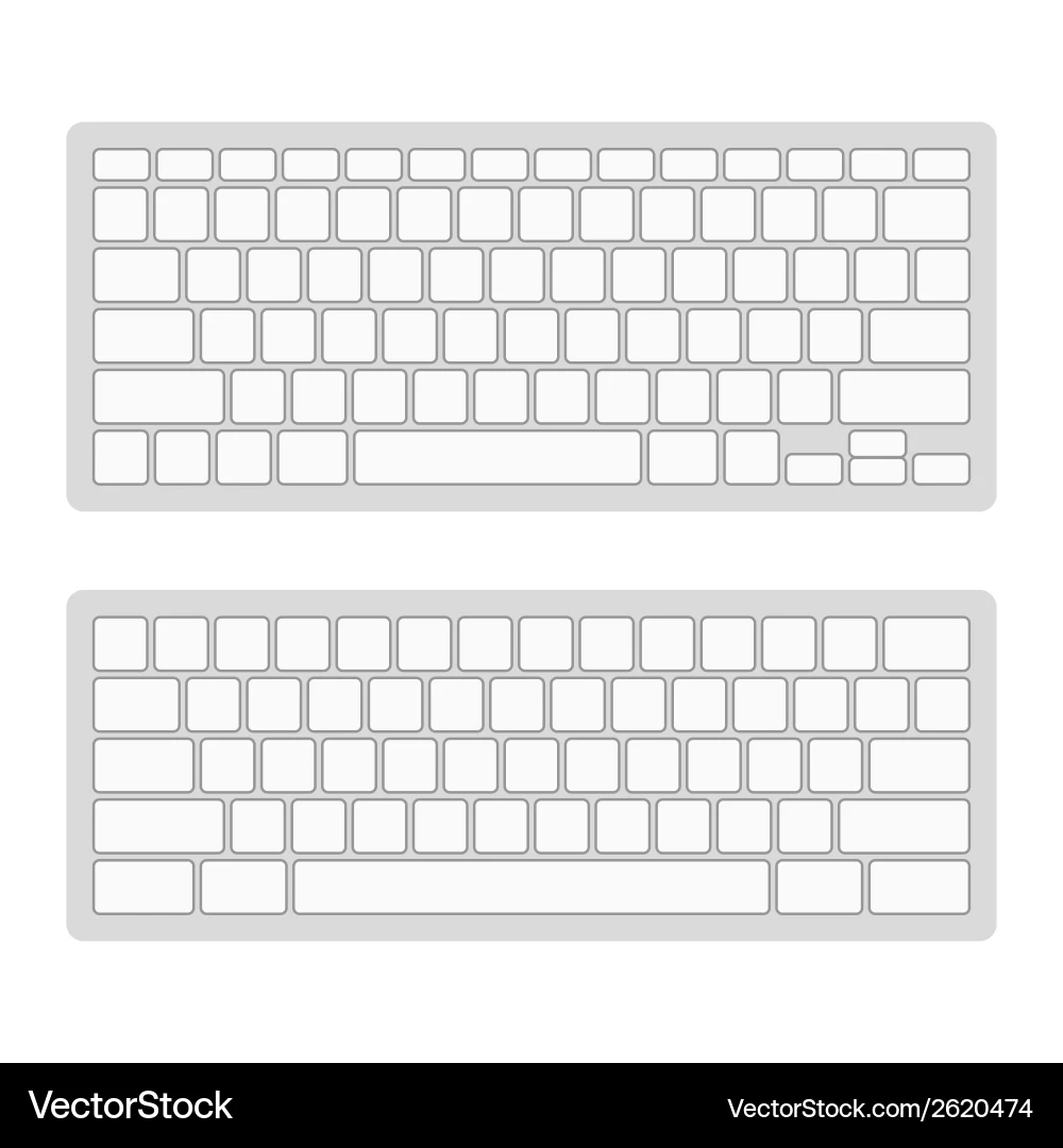 Keyboard Template Set White amp Gray Vector Image