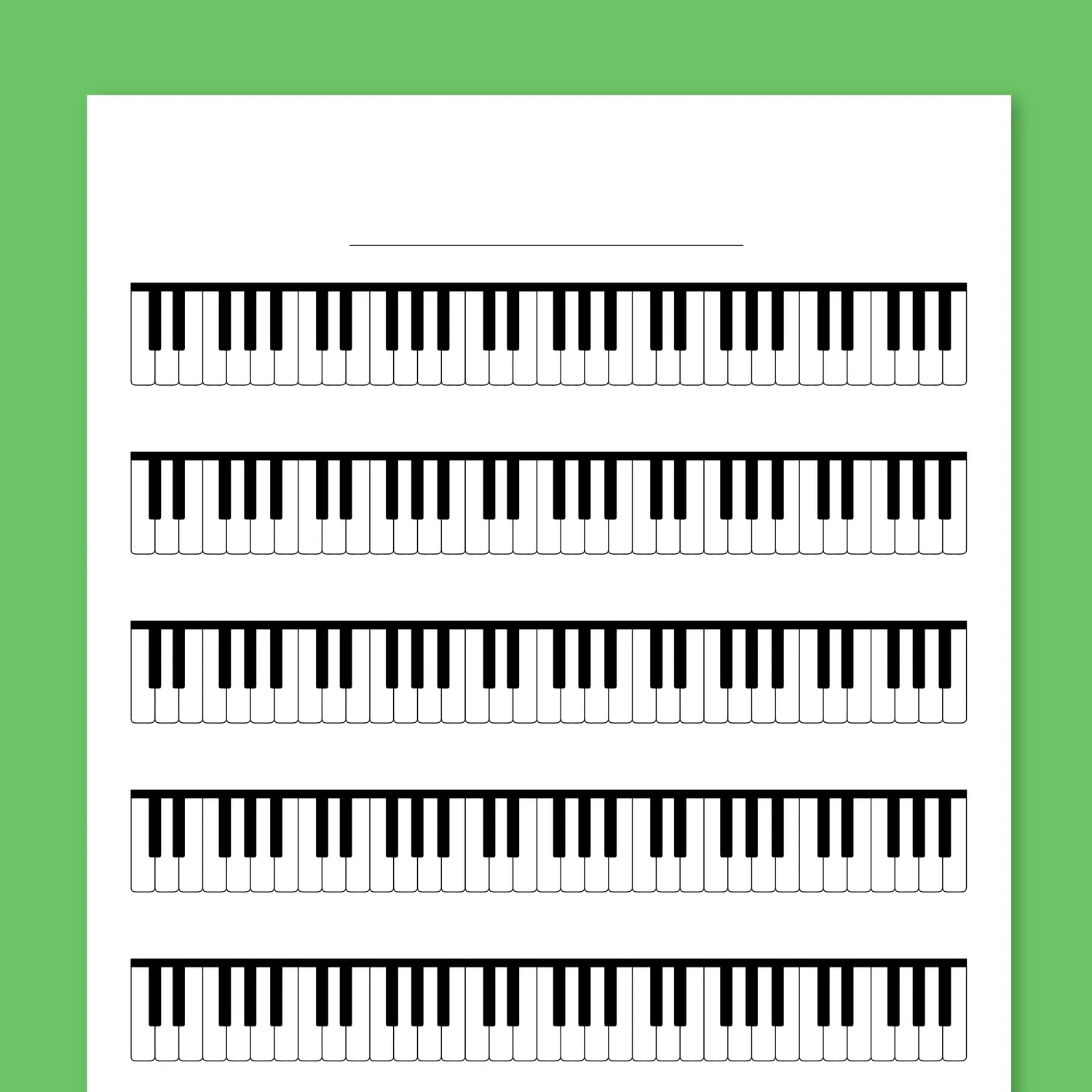 Blank Piano Keyboard Tablature Printable