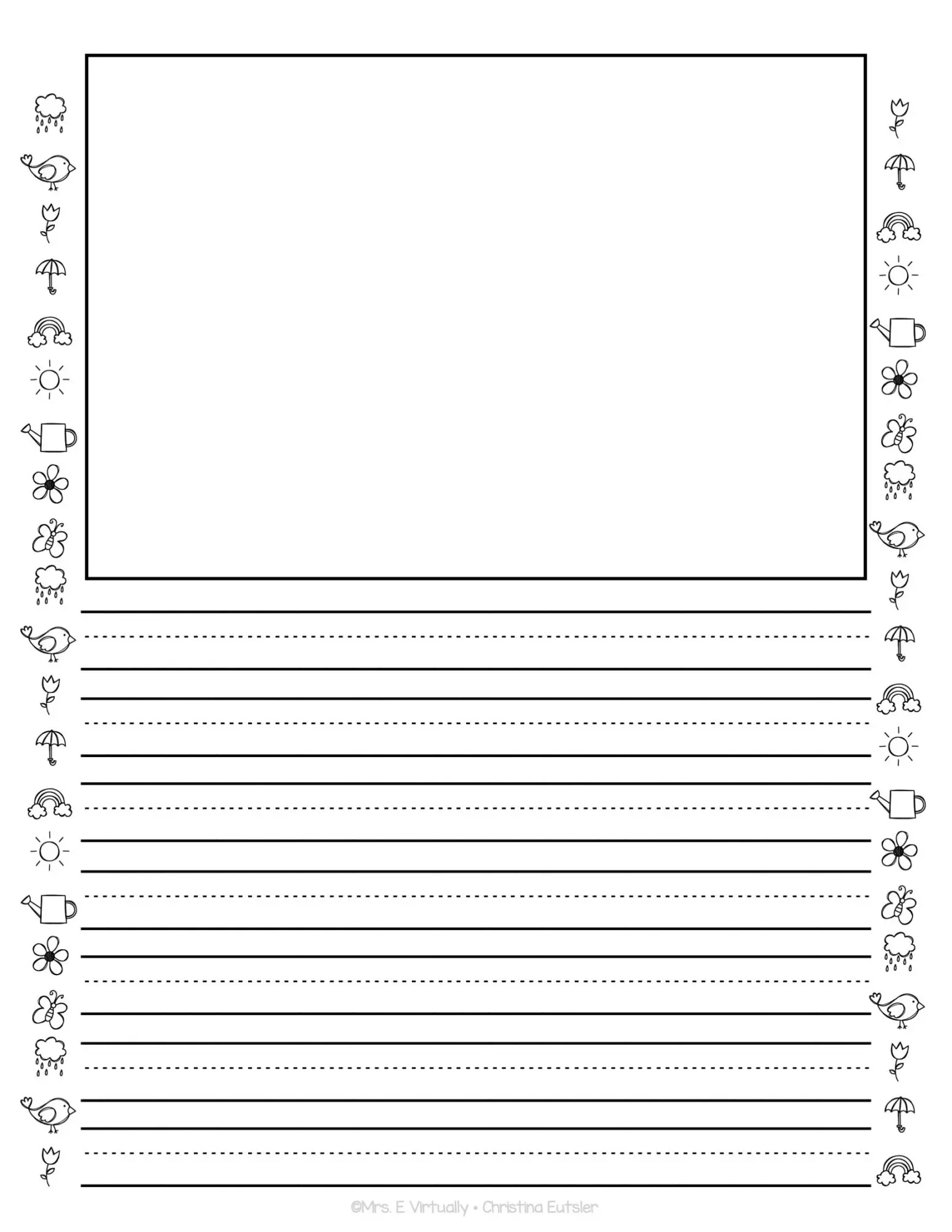 Printable Blank Kindergarten Writing Paper