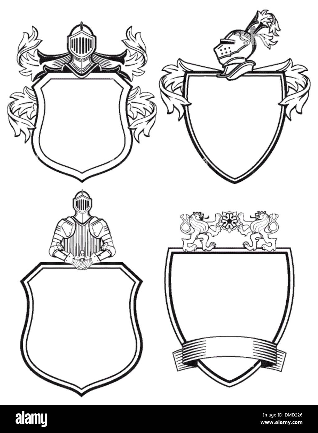 Knight Shields And Crests Stock Vector Image amp Art Alamy