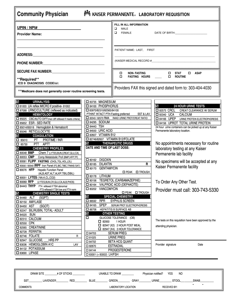 Lab Requisition Form Fill Out amp Sign Online DocHub