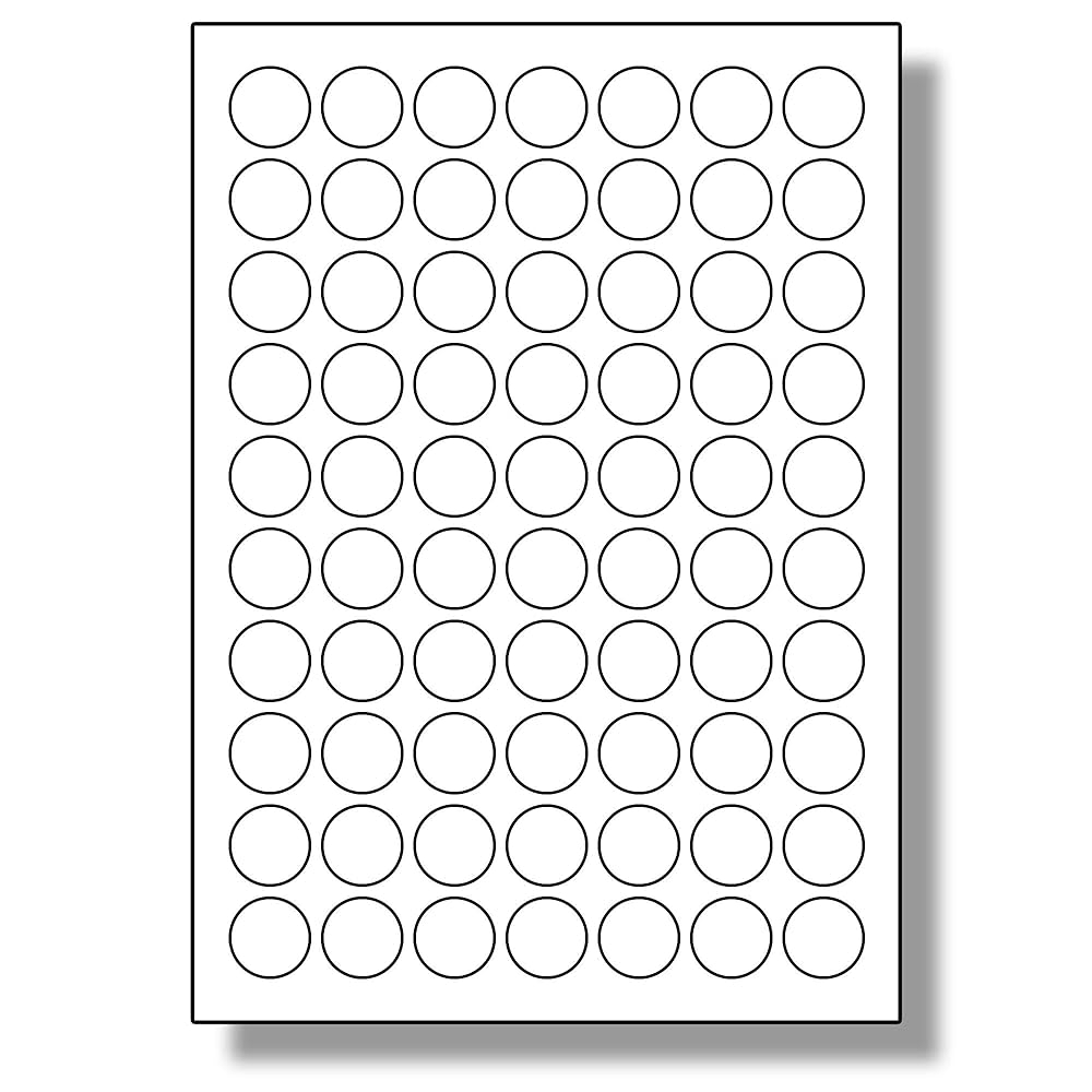 Label Planet 70 Per Page Sheet 5 Sheets 350 Round Sticky Labels 