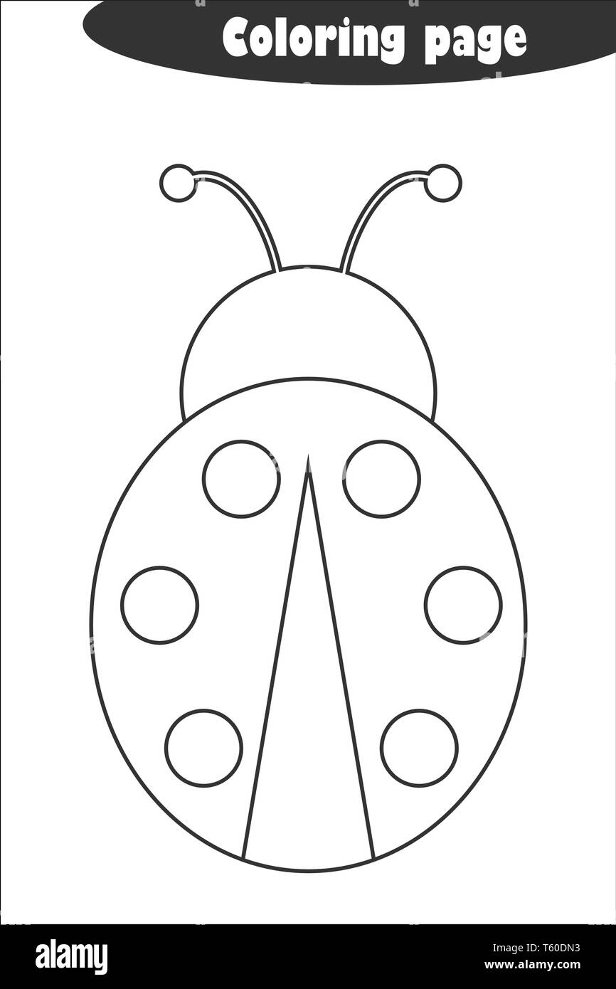 Ladybug In Cartoon Style Coloring Page Spring Education Paper 