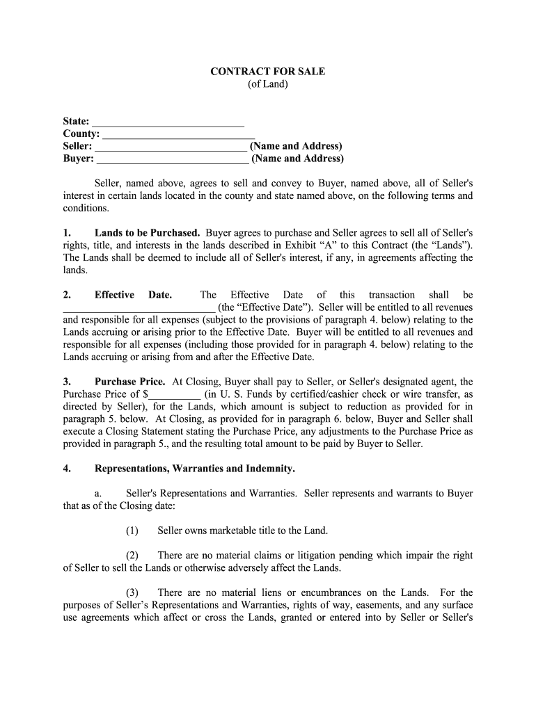 Printable Blank Land Contract Form