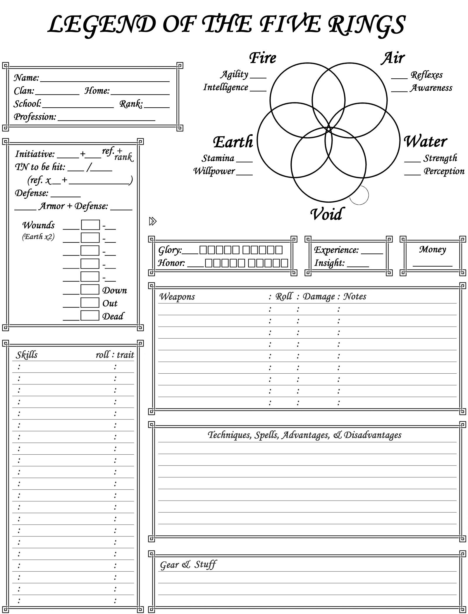 Legend Of The Five Rings Character Sheet By Jector On DeviantArt