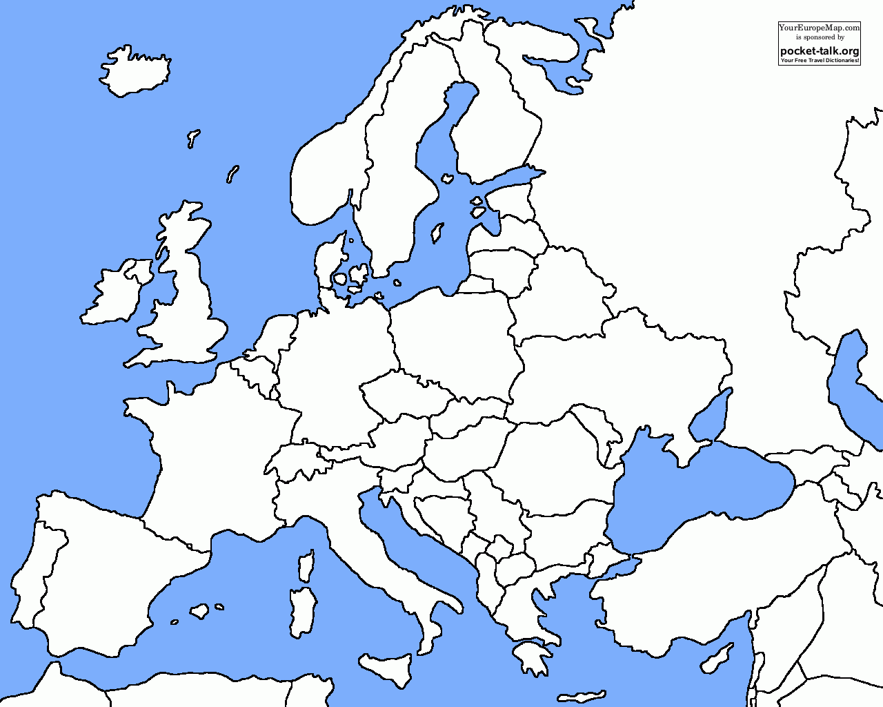 Blank European Map Printable