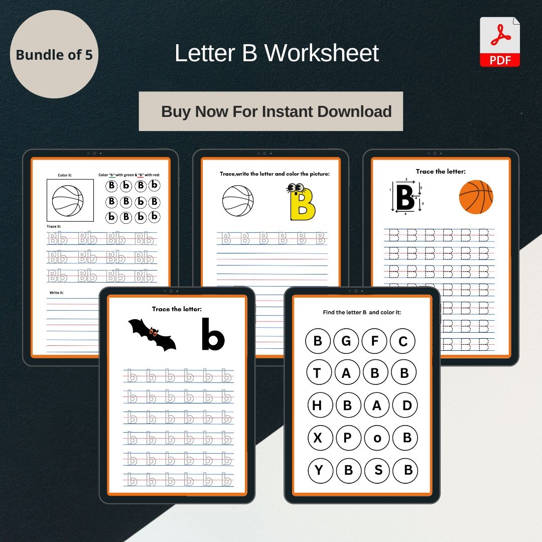 Letter B Worksheet Template Blank Printable In PDF