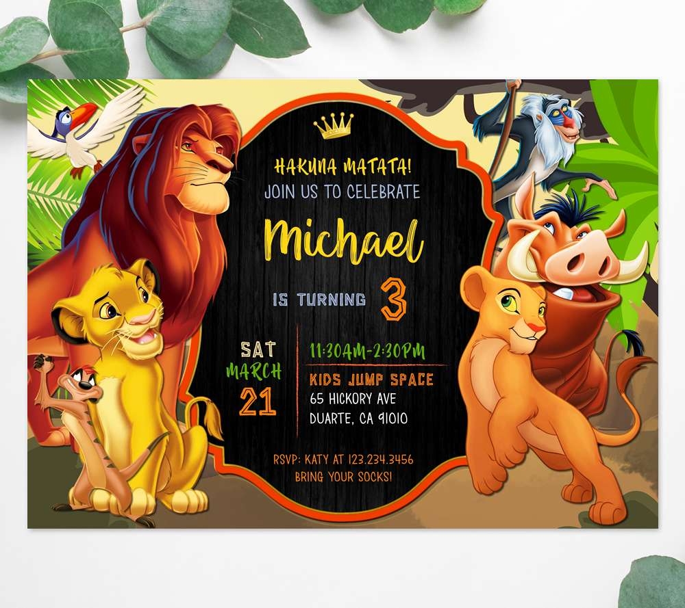 Lion King Invitation Template Edit Online Instant Download