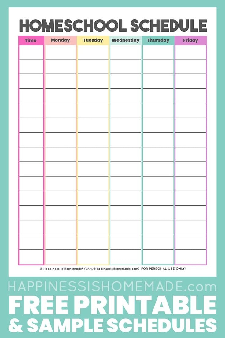 Looking For A Free Printable Homeschool Schedule Template We ve 
