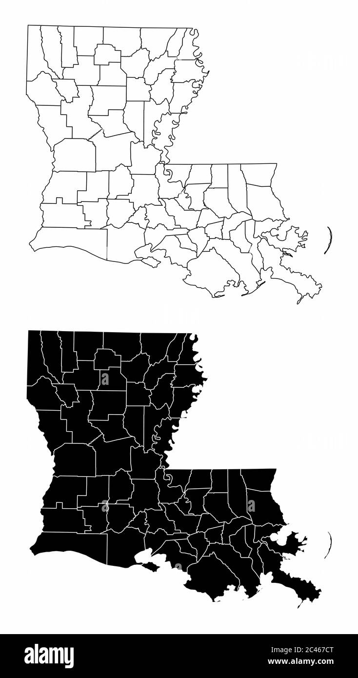 Louisiana County Maps Stock Vector Image amp Art Alamy