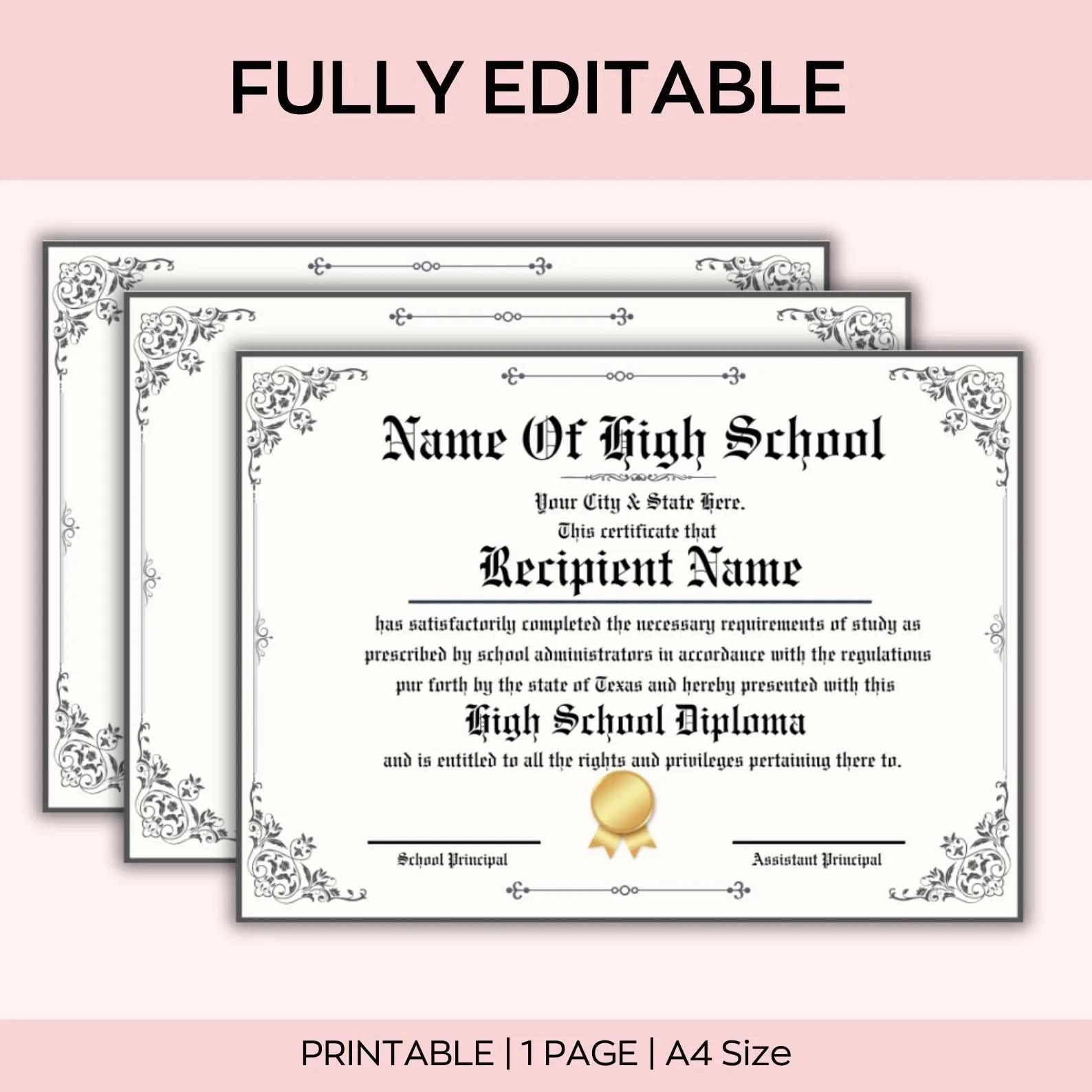 Louisiana Diploma Etsy
