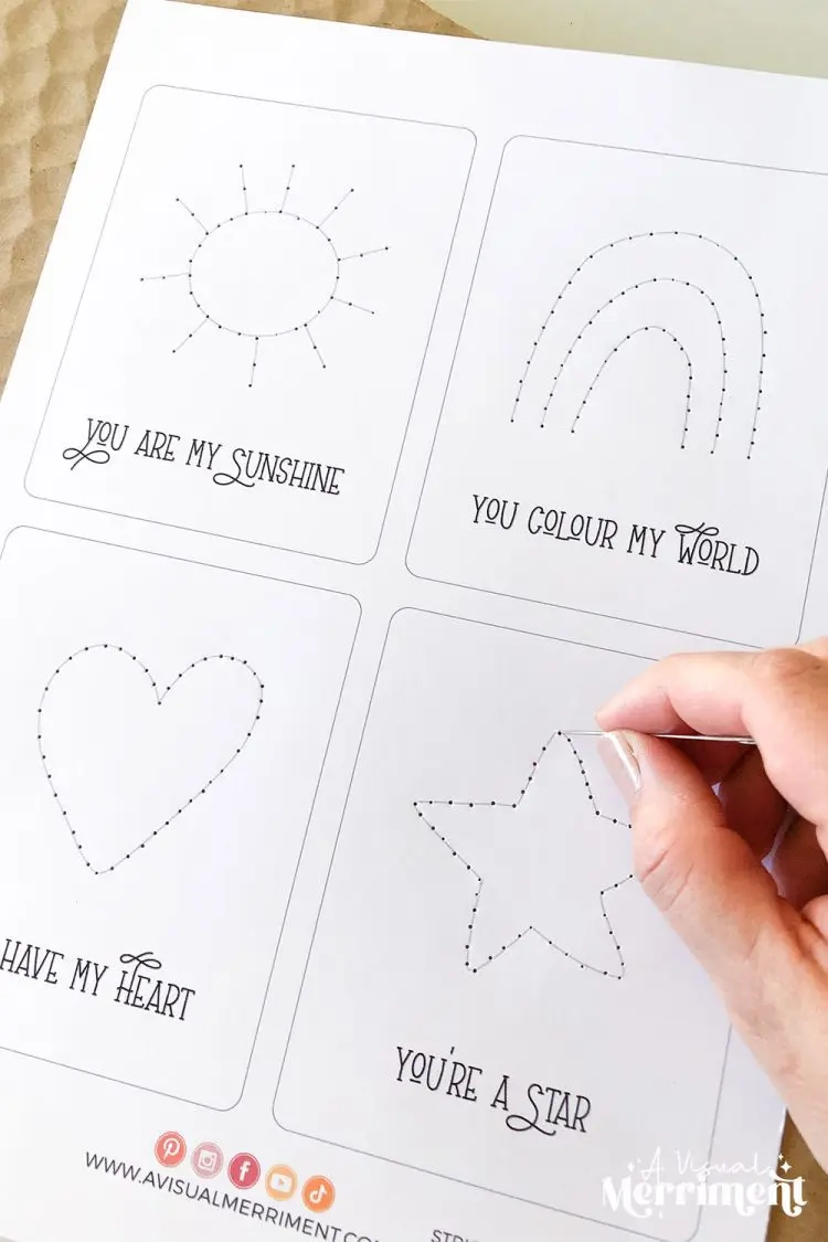 Loveable Kindness Cards Printable An Easy Paper Piercing Craft 