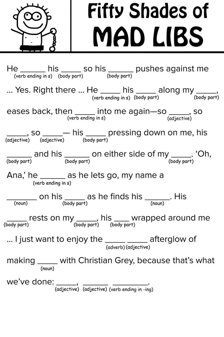 Mad Lib Sheets For Adults