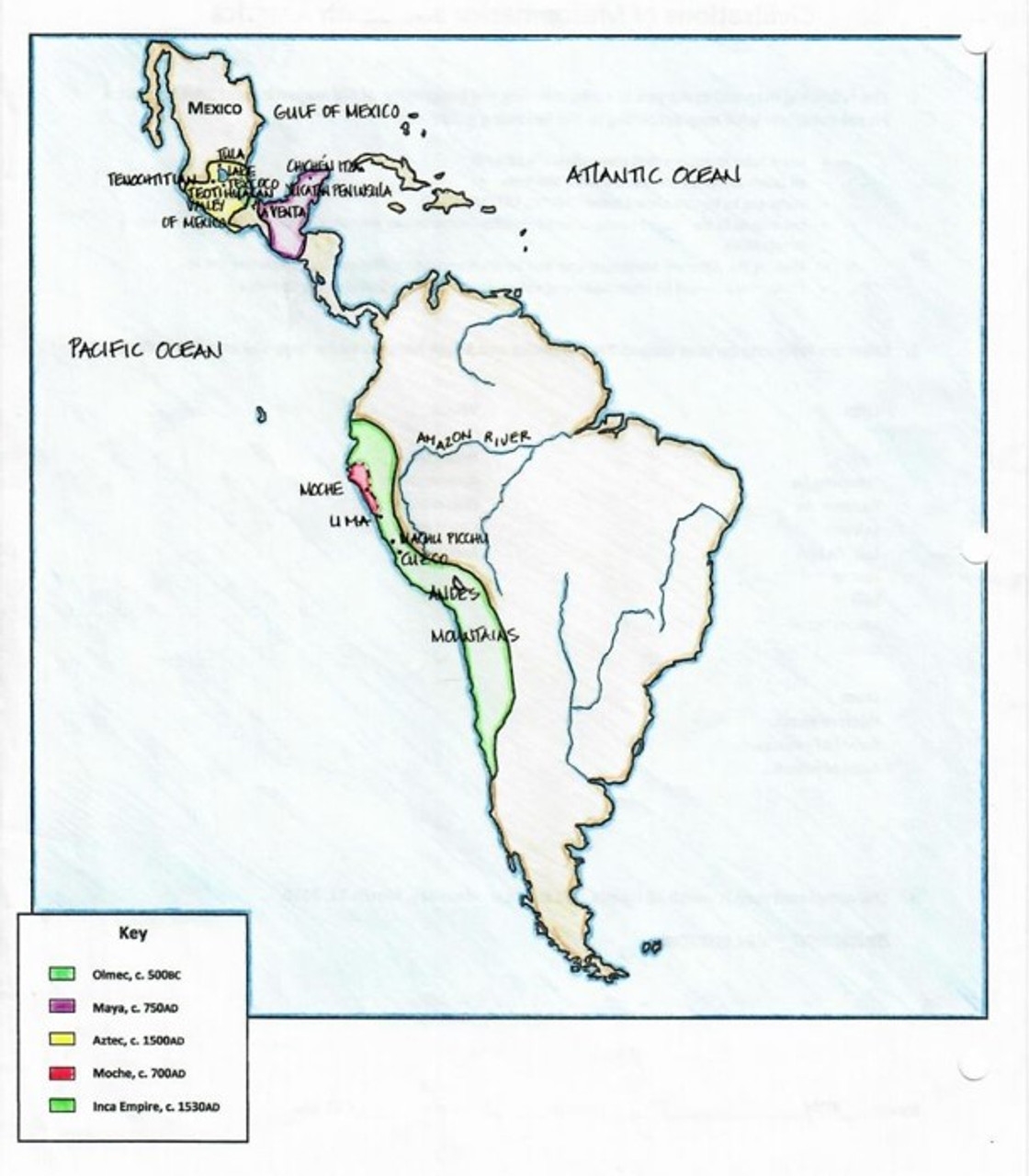 Map Mesoamerica Amped Up Learning