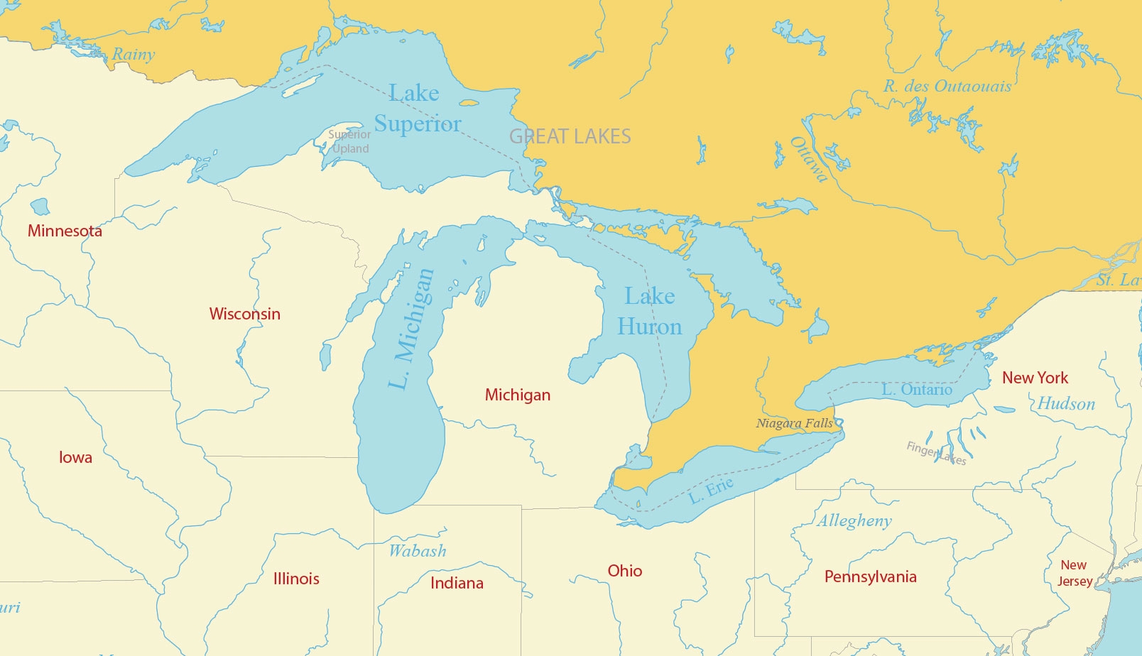 Blank Printable Great Lakes