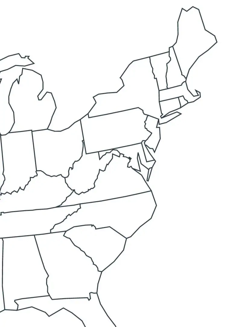 Printable Blank Map Eastern States