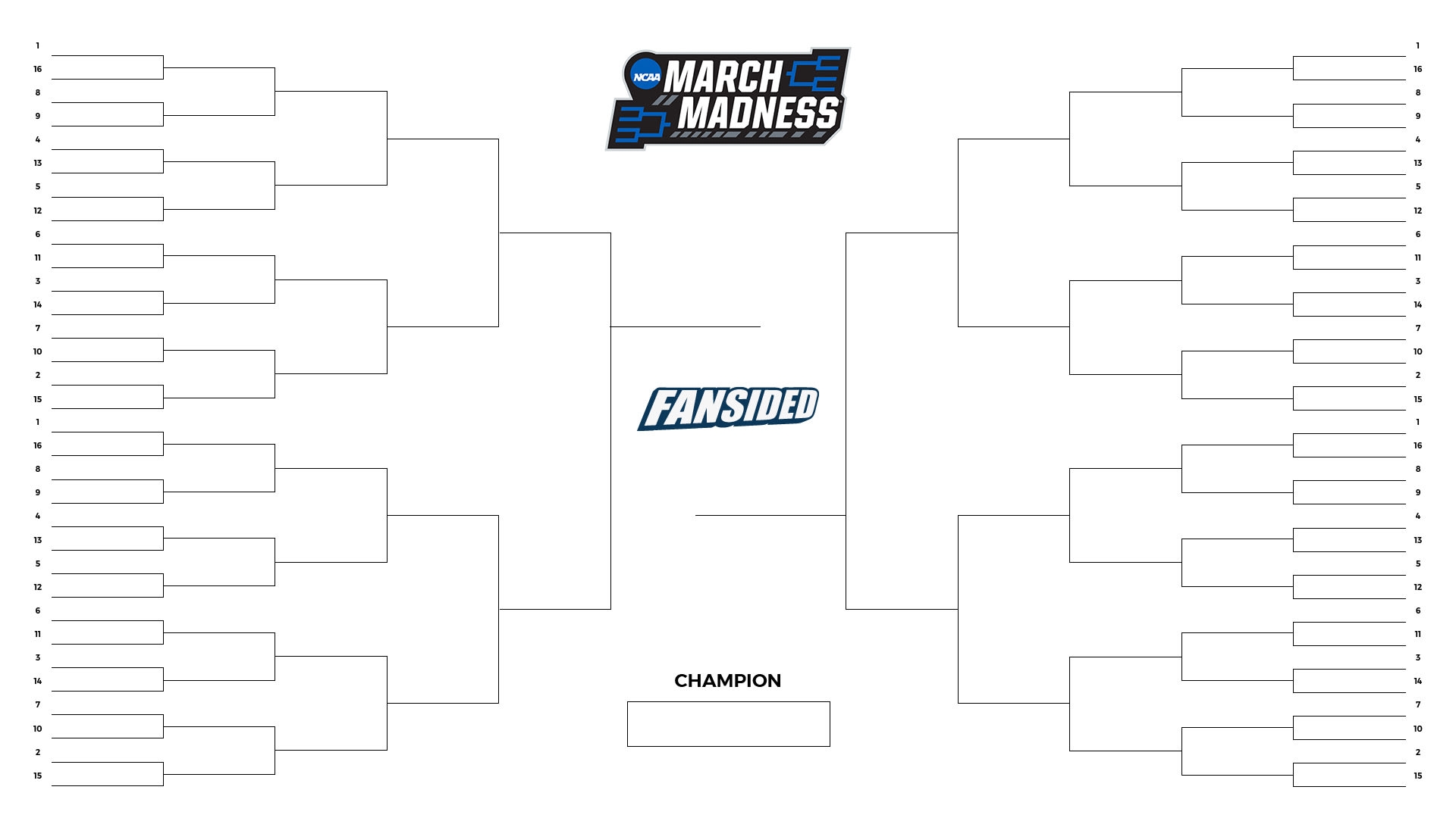 Printable March Madness Bracket Blank