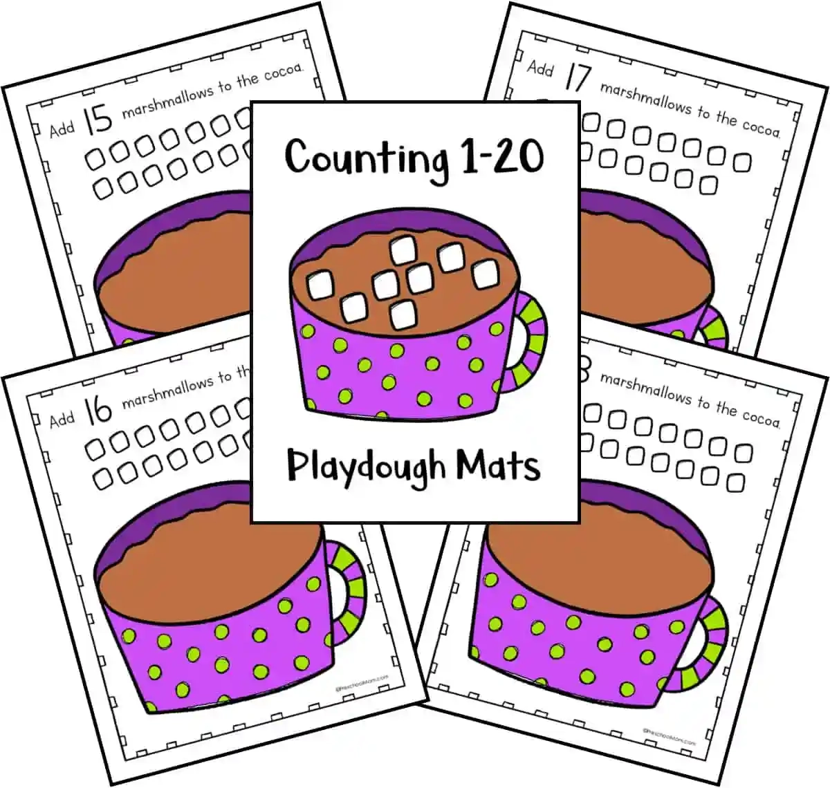 Marshmallow Math Activity Mats Preschool Mom