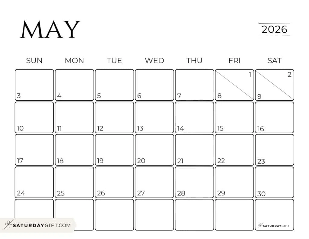 May 2026 Calendar 23 Cute amp Free Printables