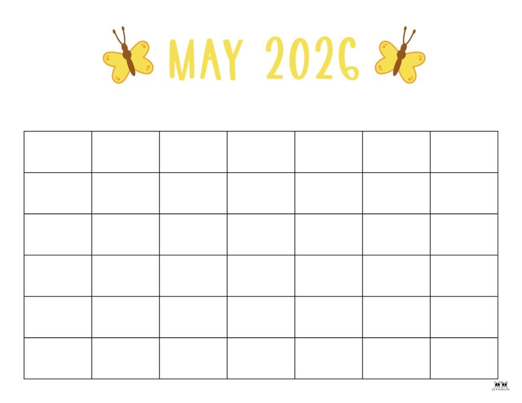 Blank Calendar May 2026 Printable