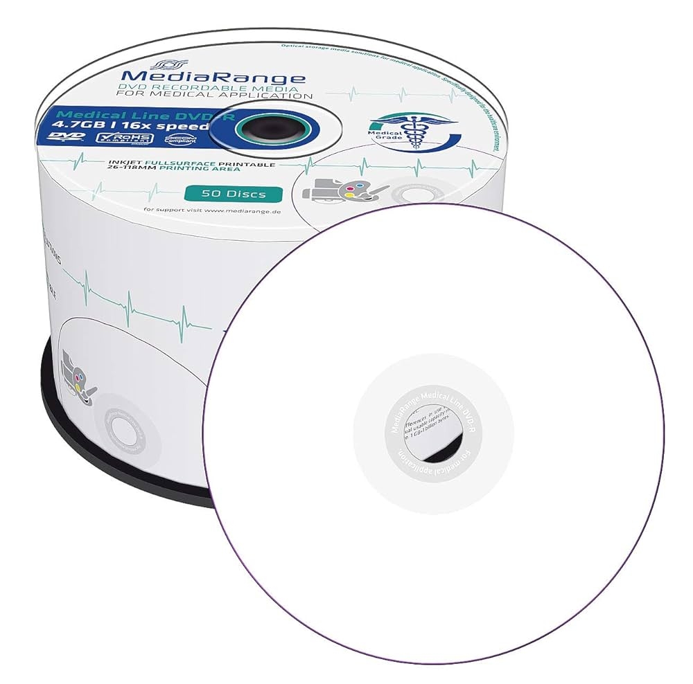 MediaRange Medical Line DVD R 4 7GB 16x Full Surface Printable 
