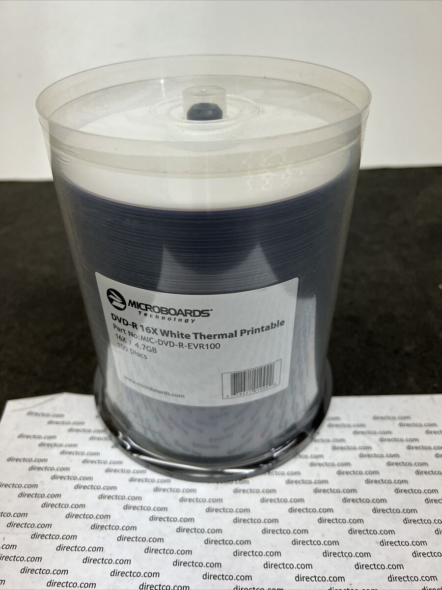 Microboards DVD R 16X 4 7GB White Thermal Printable 100 Pack 