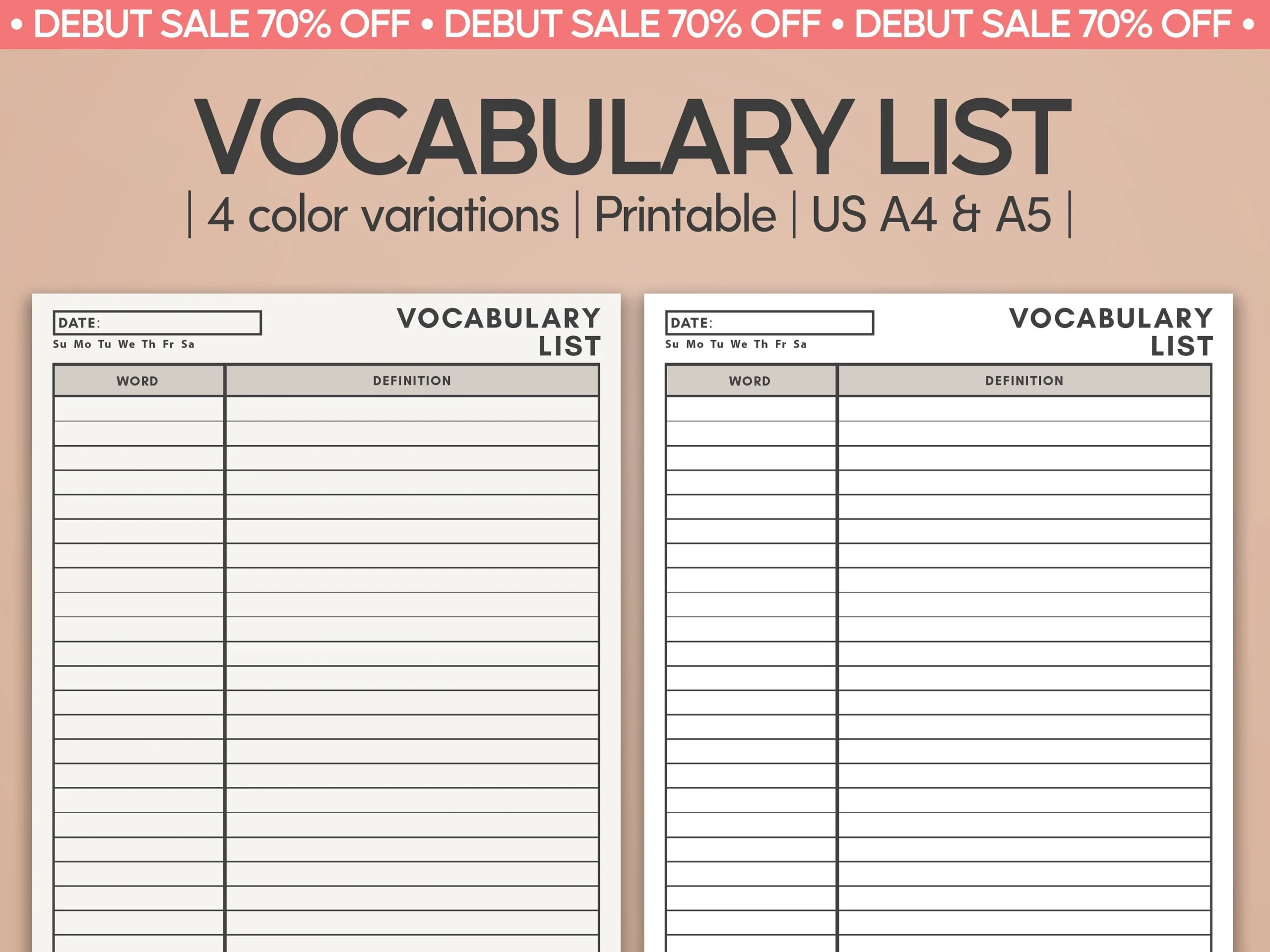 Printable Blank Wordlist