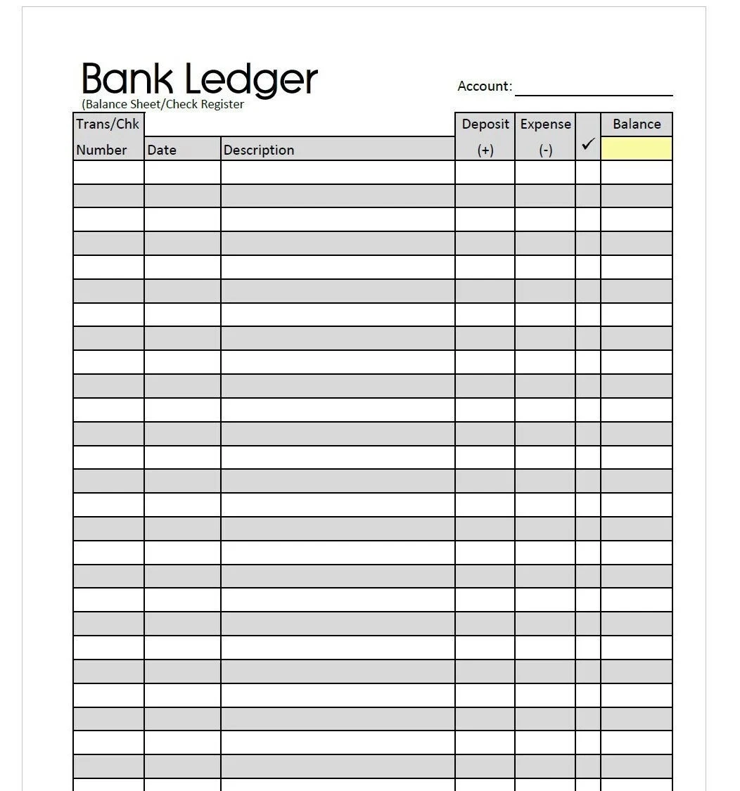 Minimalistisches Bankbuch Scheckregister Kontostand Digitaler 