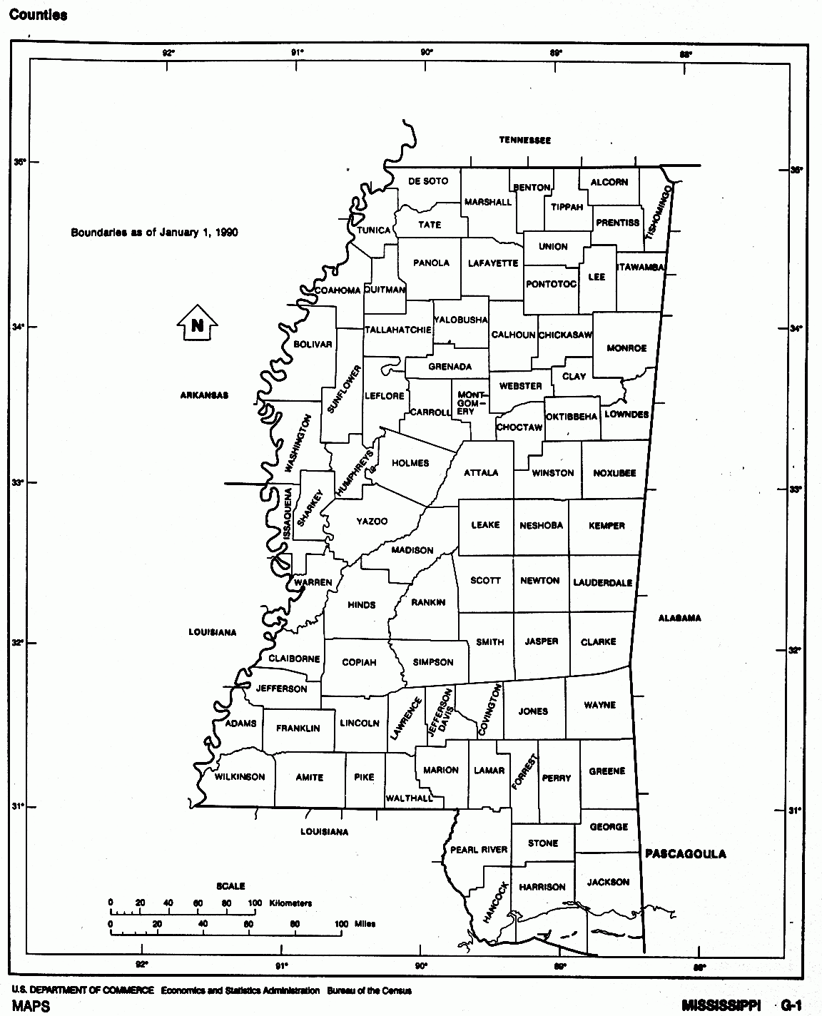 Ms Counties Blank Printable Map