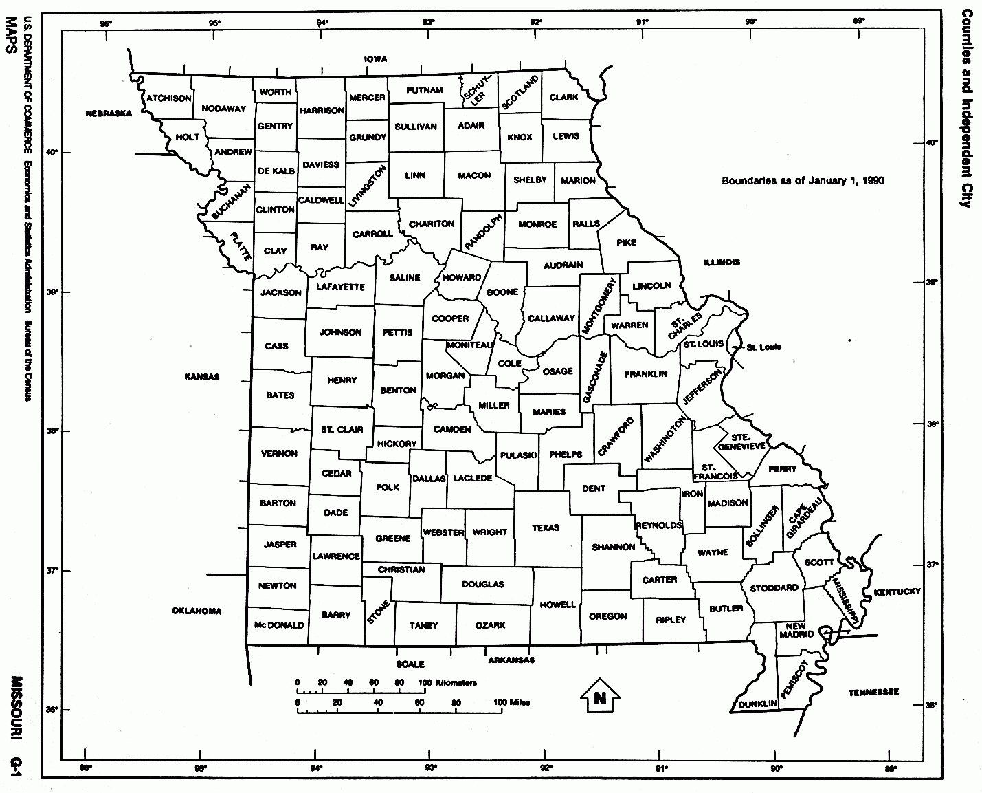 Blank Missouri Map Outline Printable