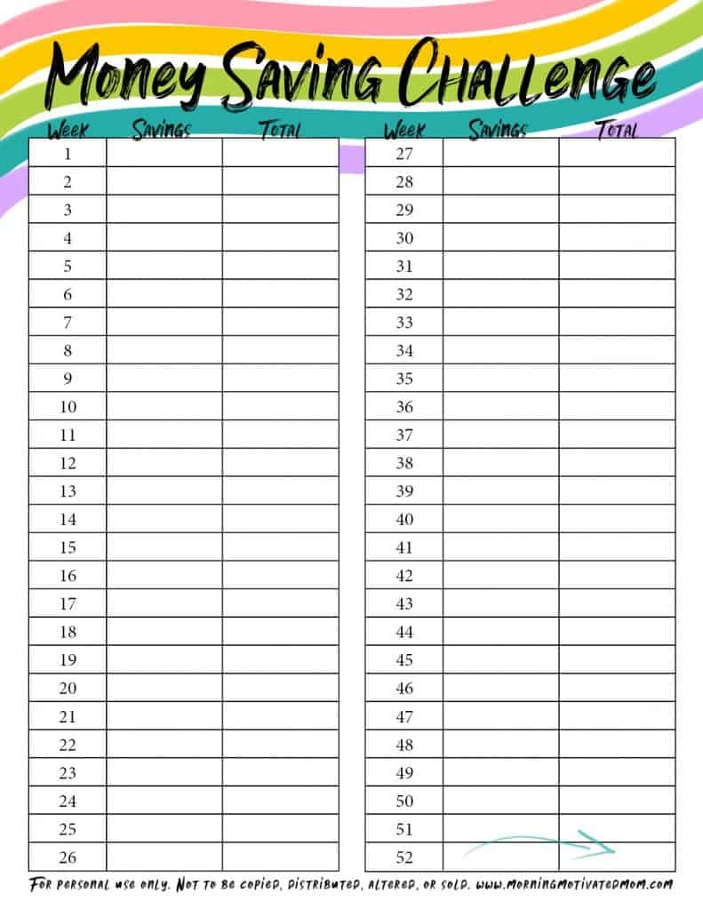 Blank Saving Budget Printables