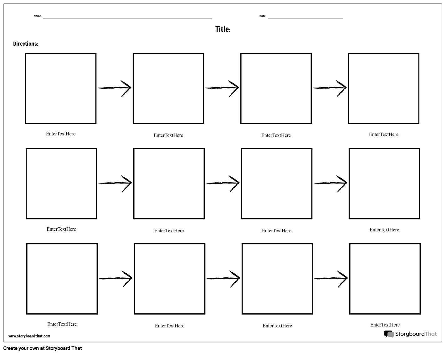 Multiple Square Boxes Flow Chart Worksheet Template