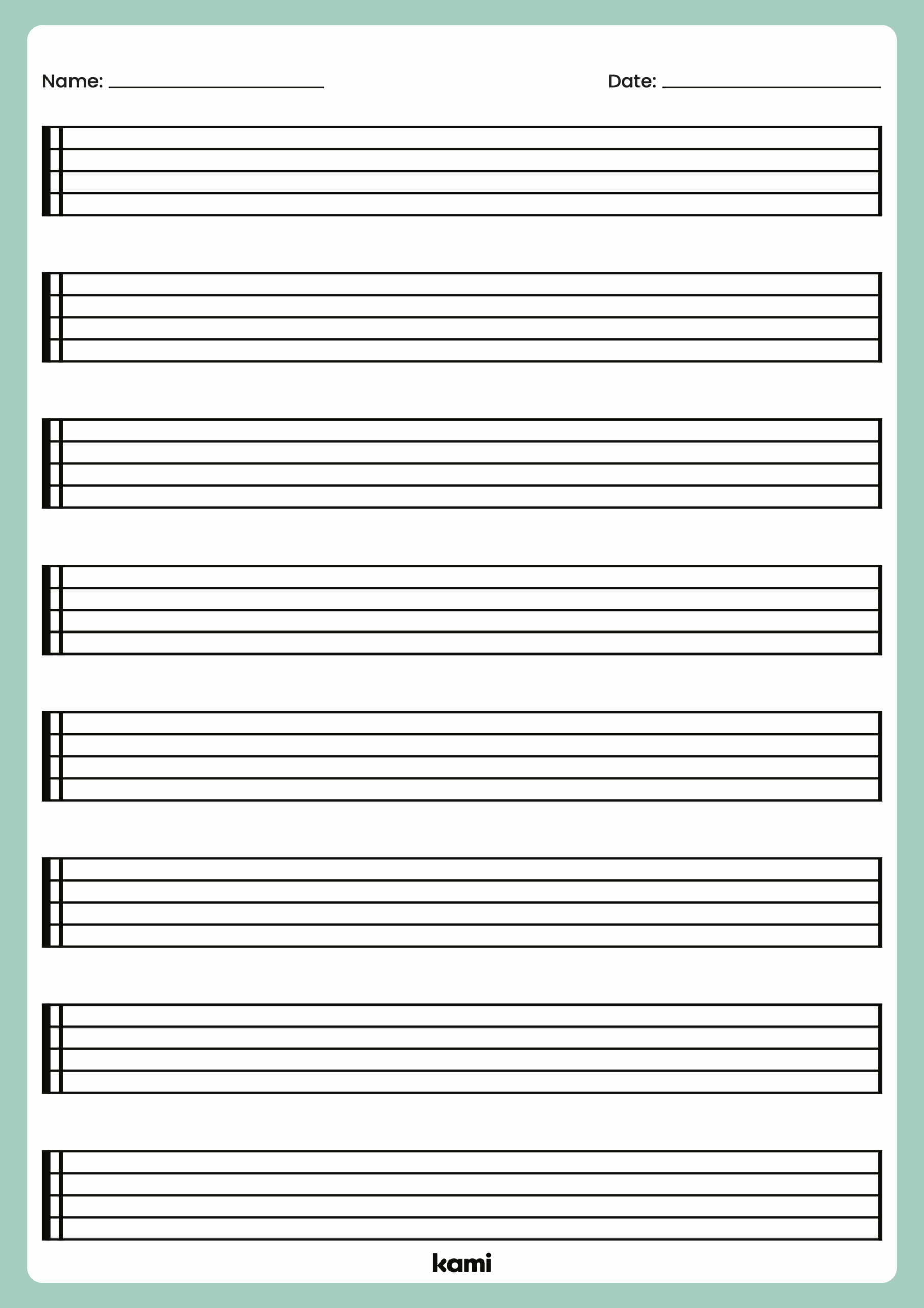 Printable Blank Music Notes Sheets