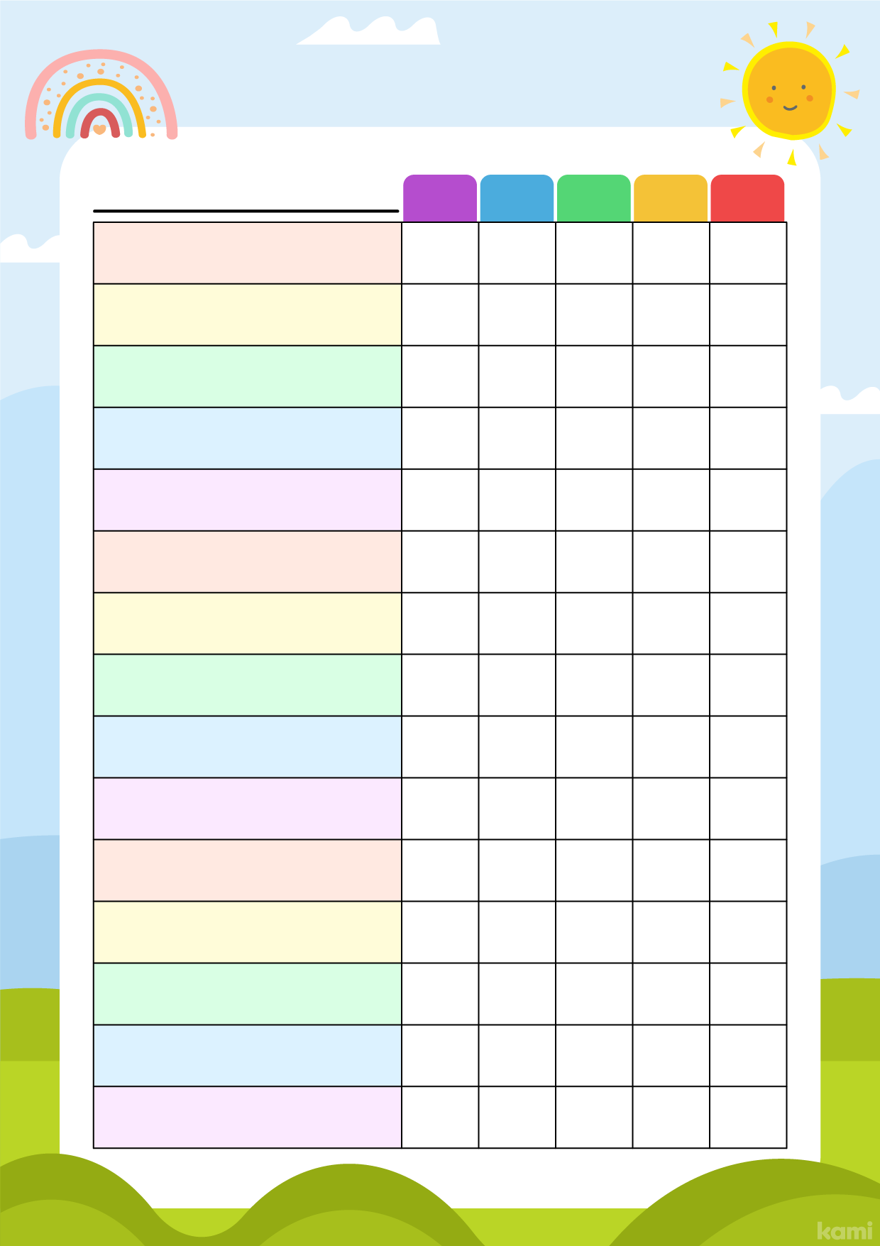 My Reward Chart Blank For Teachers Perfect For Grades 1st 2nd 