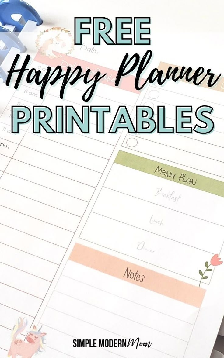 Happy Planner Free Printable Blank