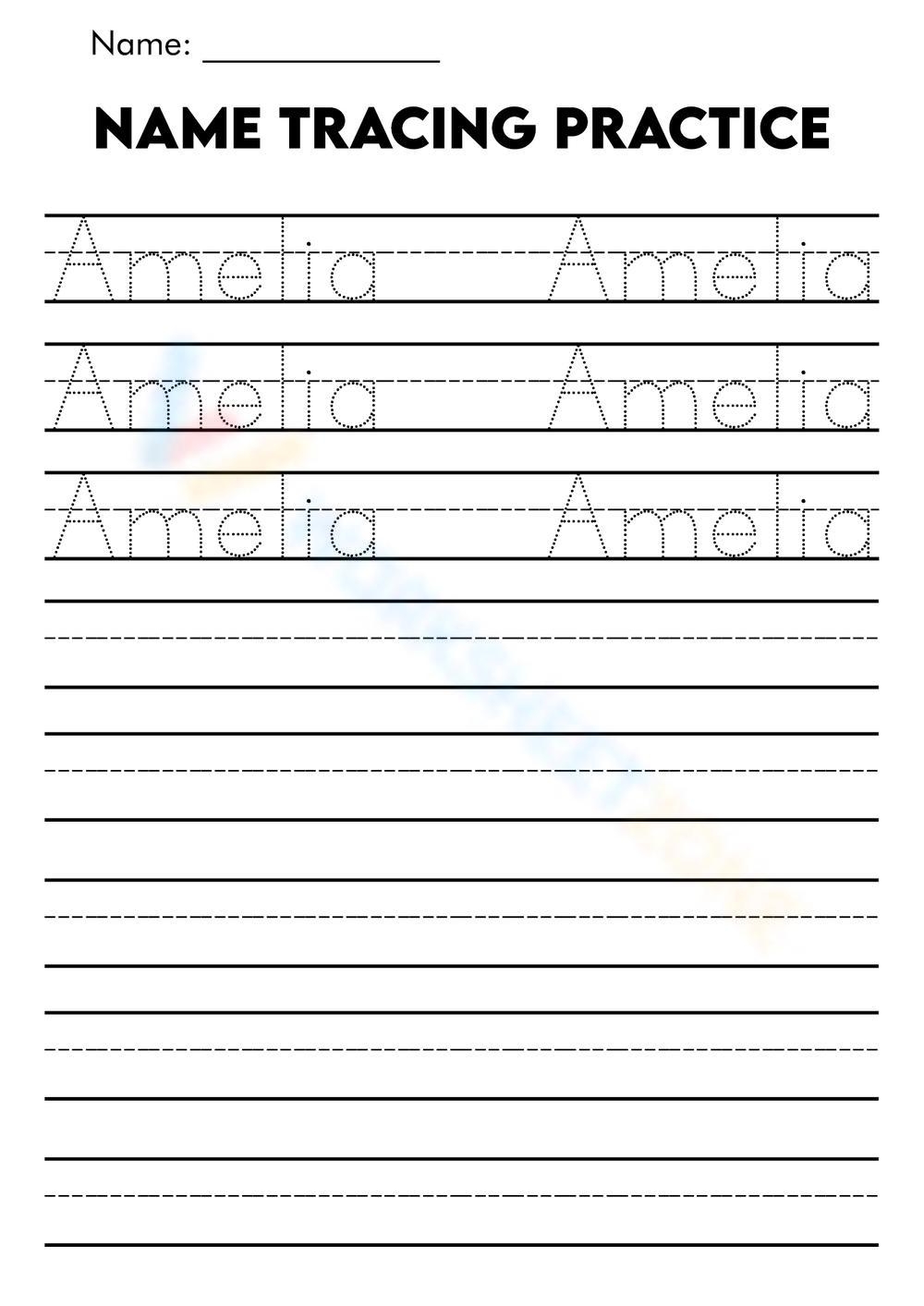 Printable Blank Name Tracing Worksheets