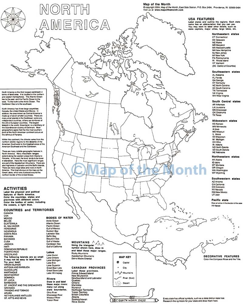 Blank North America Maps Printable