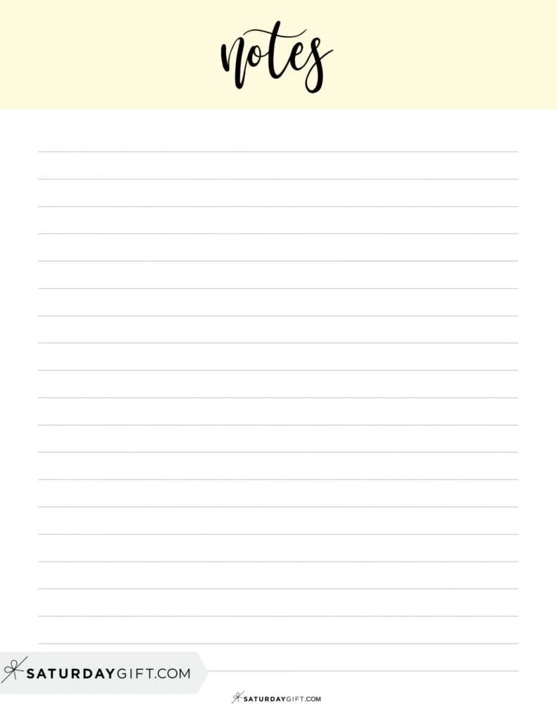 Note Pages 43 Cute amp Free Printable Note Paper Templates