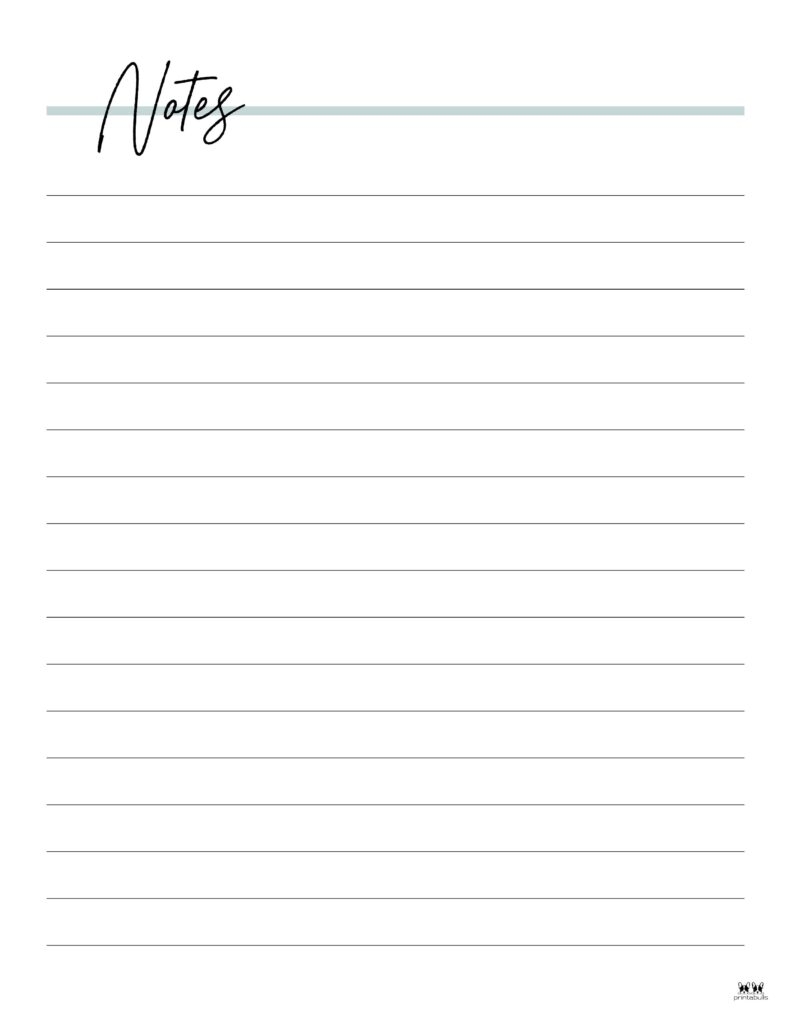 Note Pages amp Templates 30 FREE Printables Printabulls