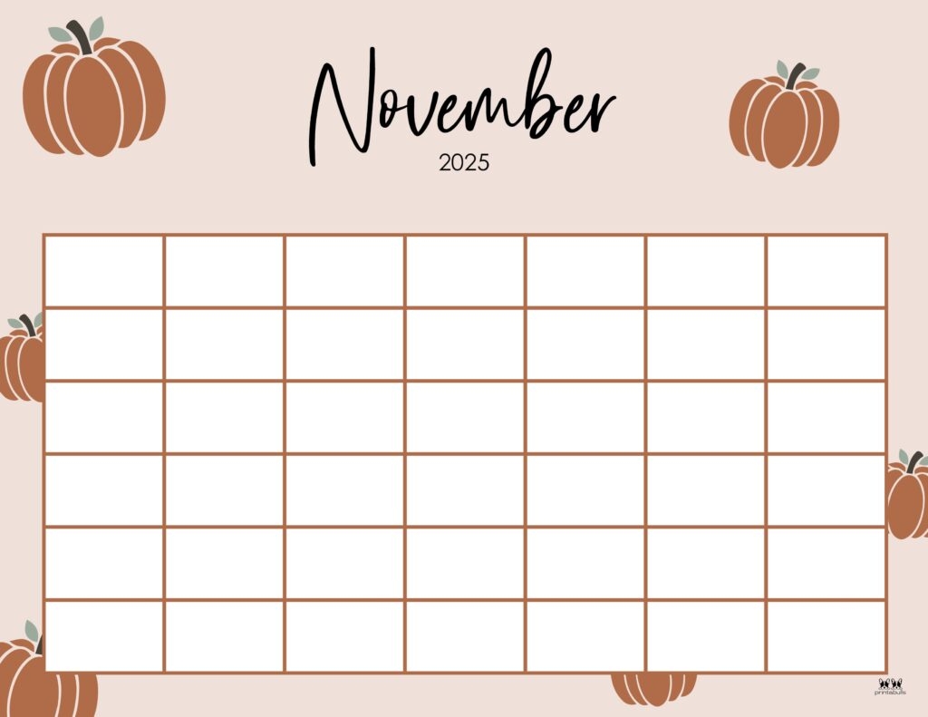 Blank Calendar November Printable