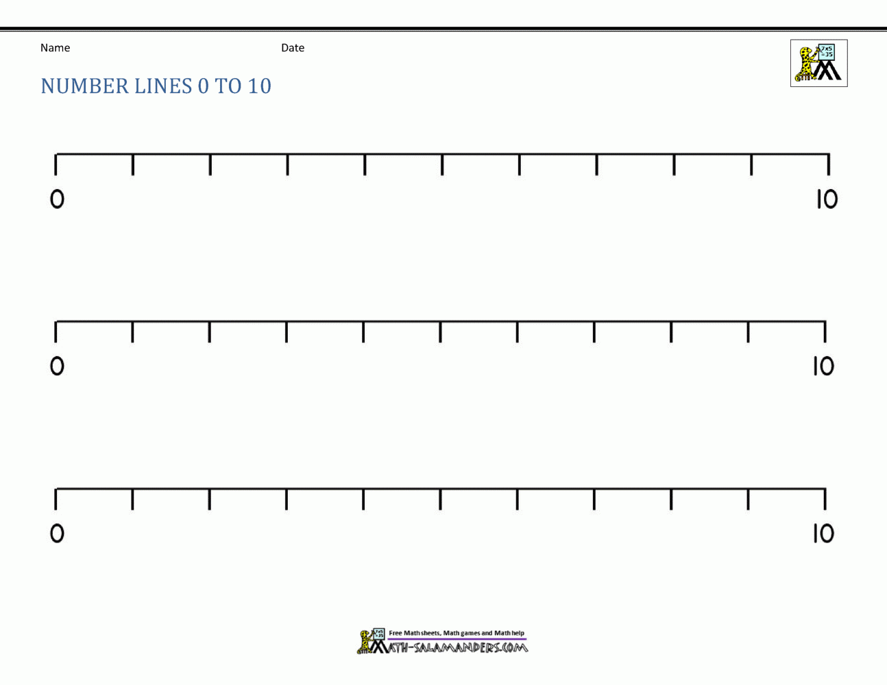 Number Line 0 To 10
