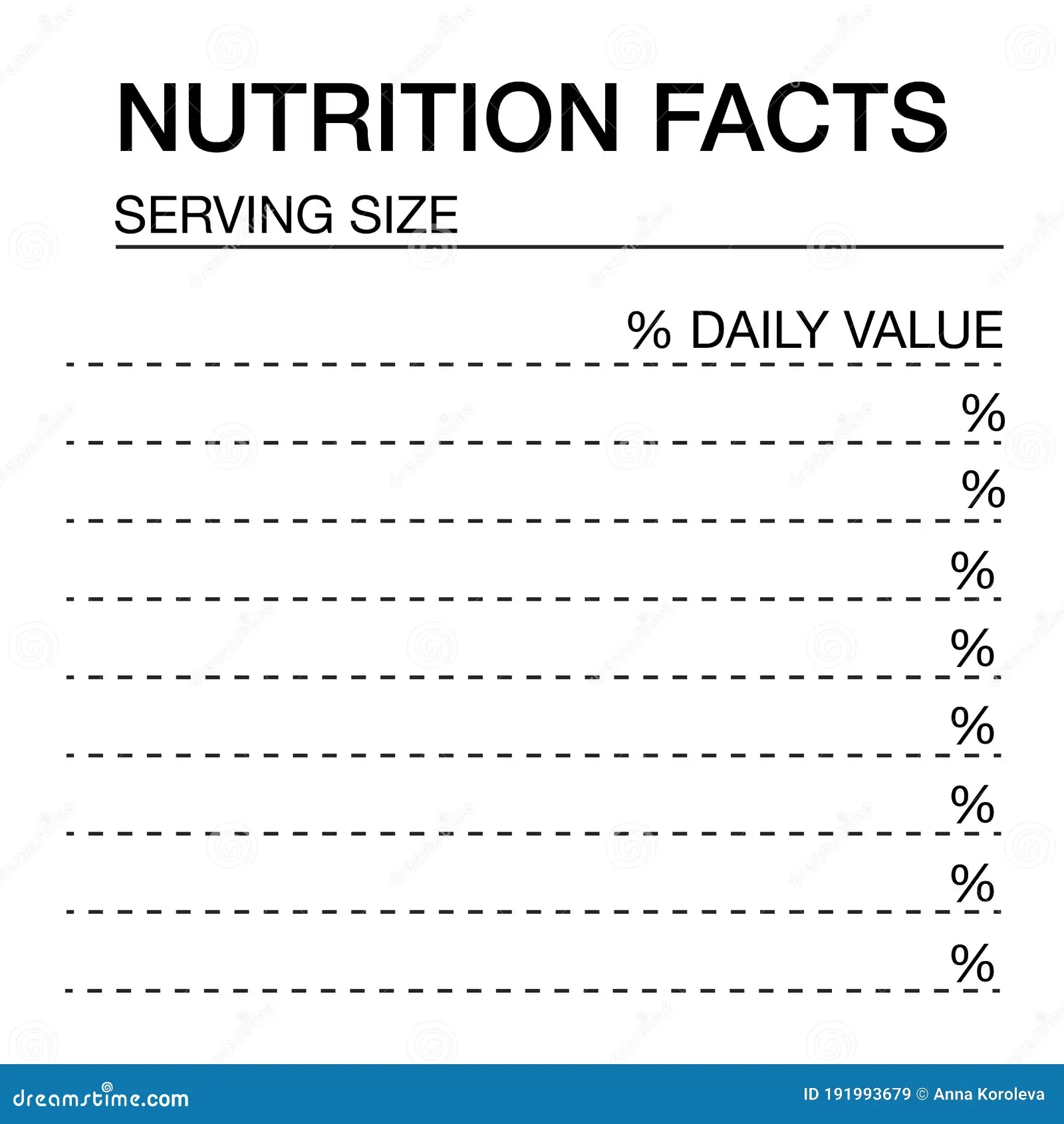 Printable Blank Food Label