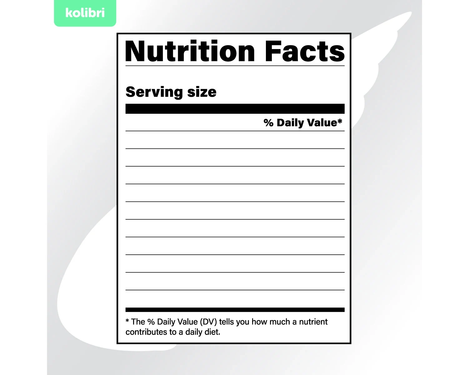 Blank Printable Nutrition Facts Labels