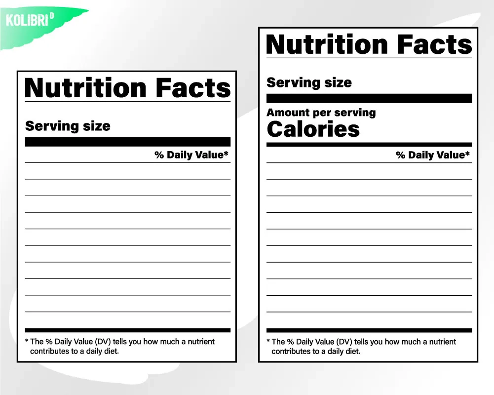 Printable Blank Nutrition Label