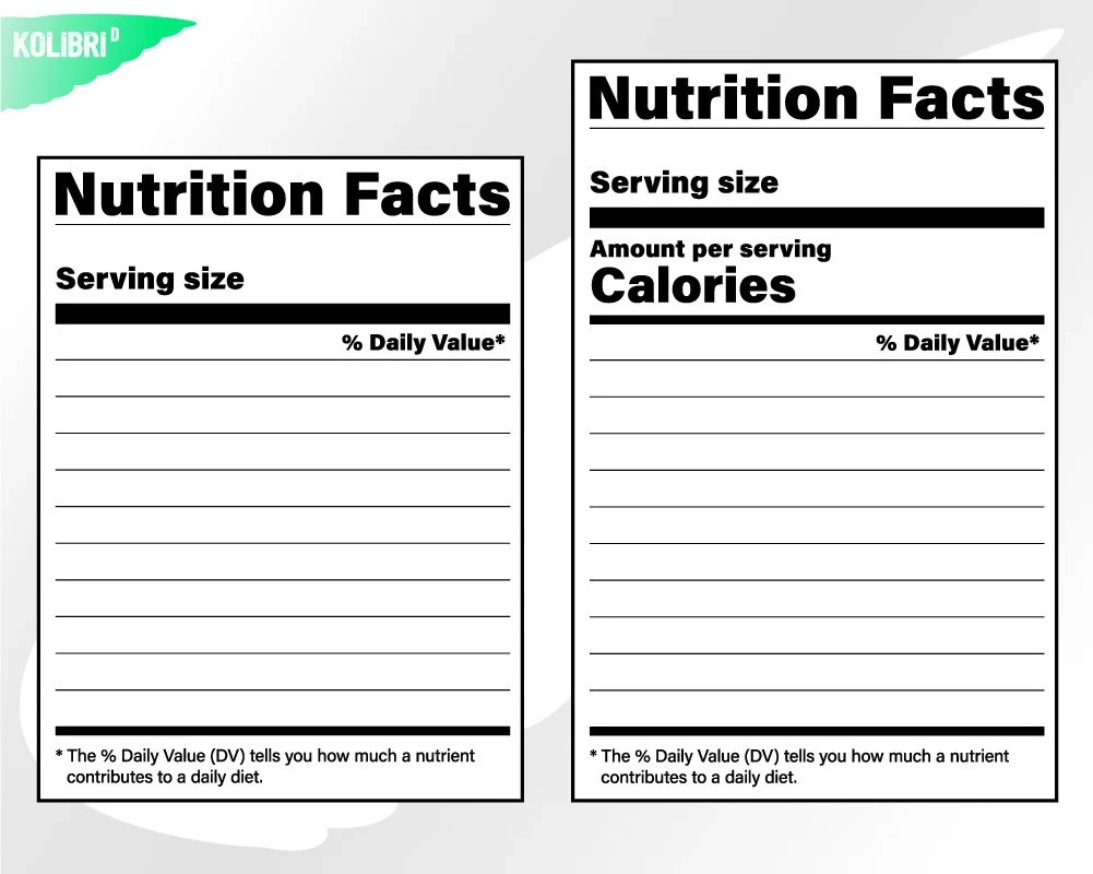 Nutrition Facts Template Svg Clipart Nutritional Calories And 