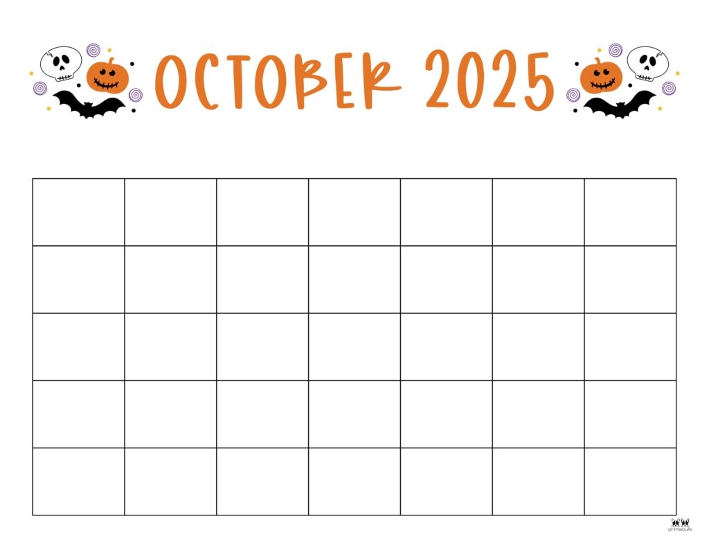 Printable Blank Month Of October