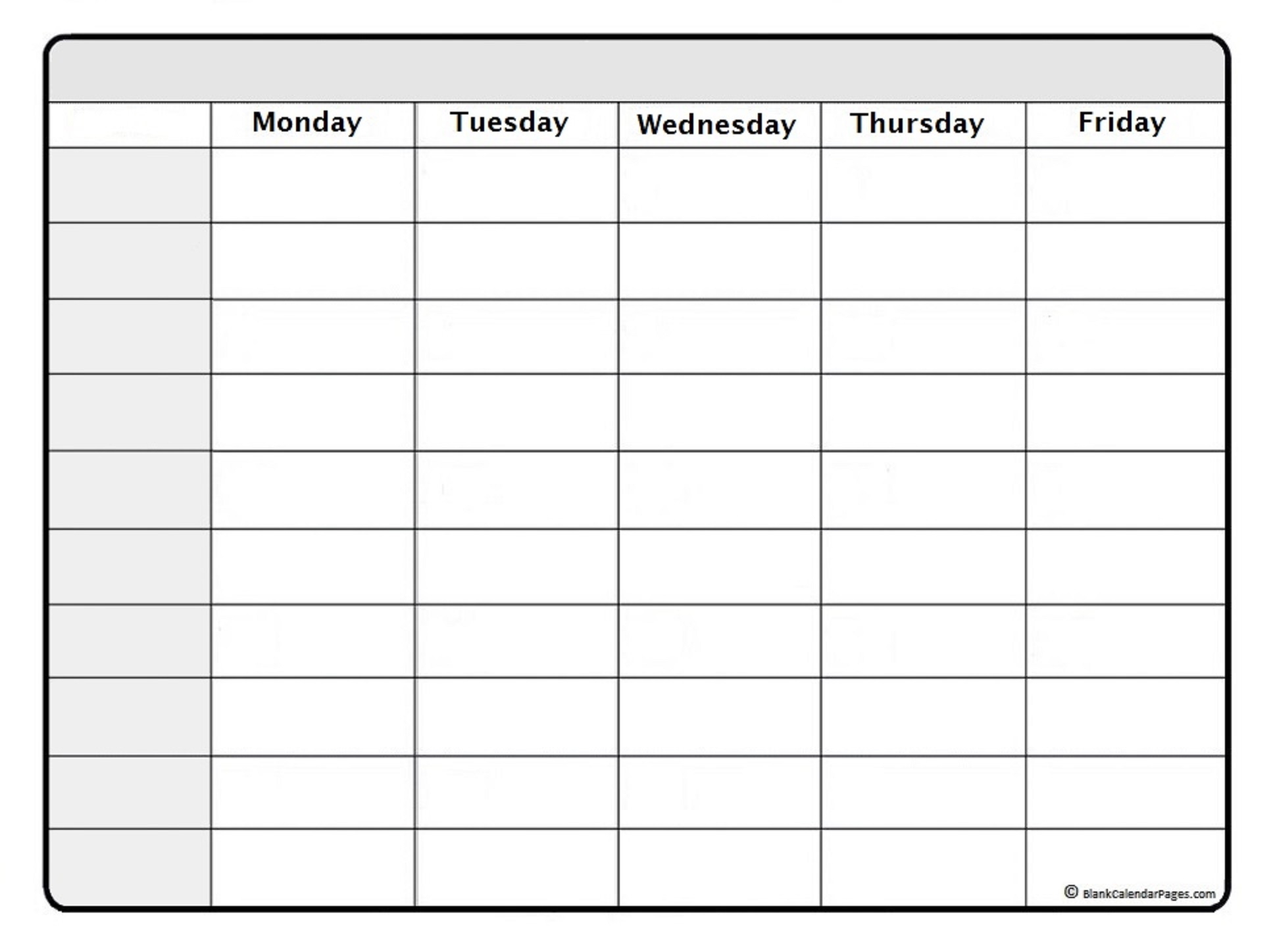 Weekly Schedule Printable Blank